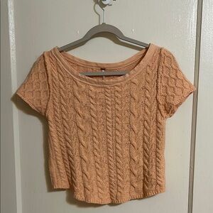 Cable Knit Short Sleeve Top